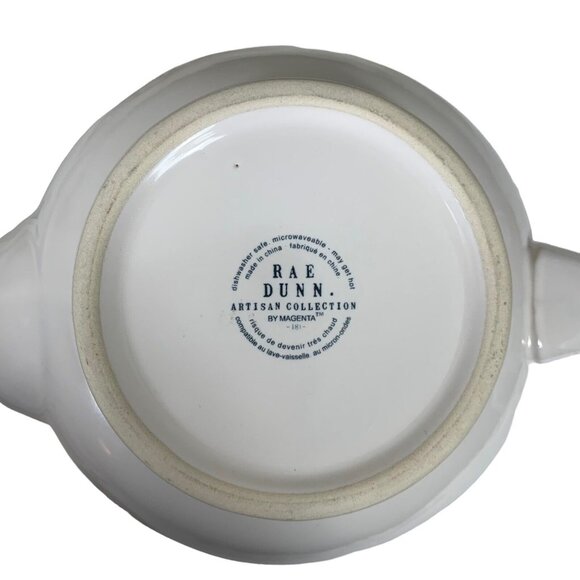 Rae Dunn Artisan Collection Magenta Tea Pot White TEA Typewriter Small Letters - Picture 7 of 7